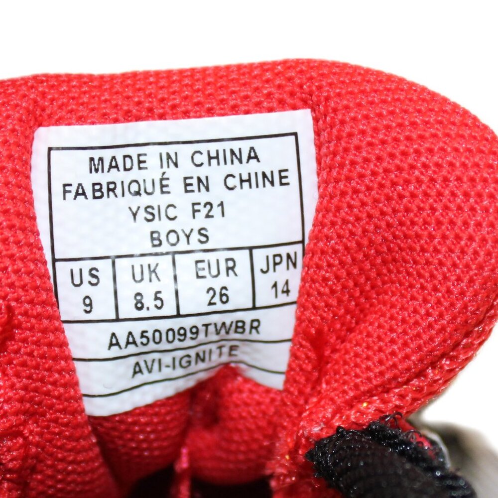Avia Boys Sneakers Velcro Elastic Slip On Black Red White Size 9 - Picture 6 of 6